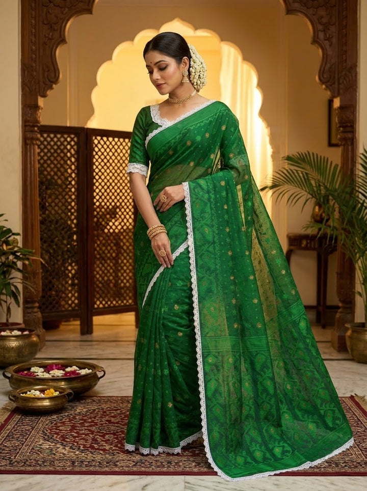 Aradhana Bengal Jamdani Saree with Blouse (Combo)