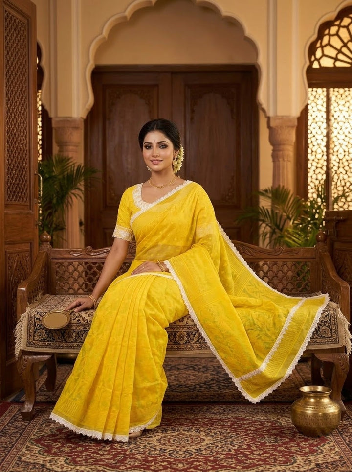 Aradhana Bengal Jamdani Saree with Blouse (Combo)