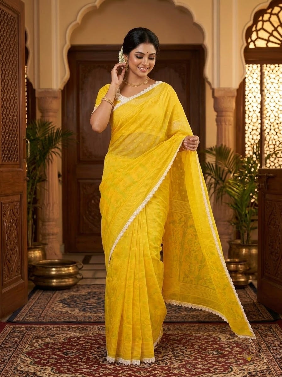 Aradhana Bengal Jamdani Saree with Blouse (Combo)