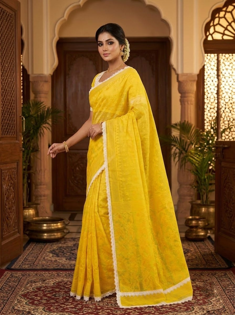 Aradhana Bengal Jamdani Saree with Blouse (Combo)
