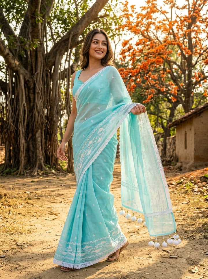 MonBari Mul Cotton Saree