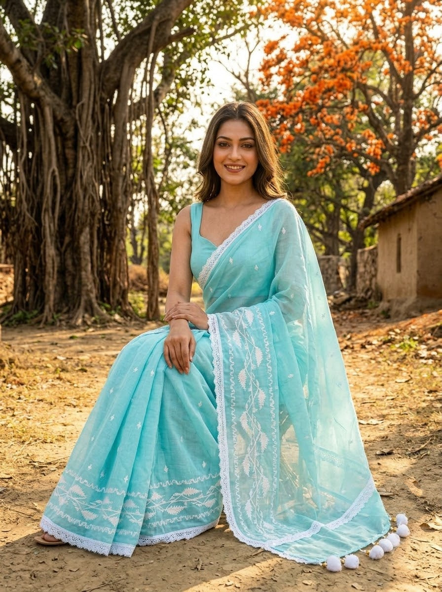 MonBari Mul Cotton Saree