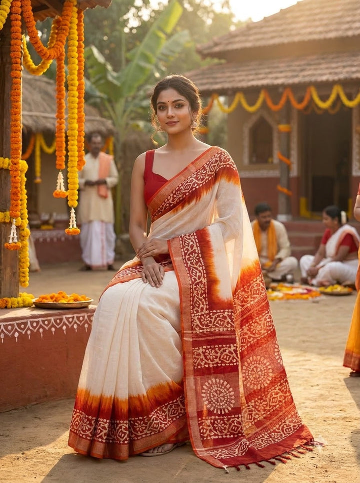 Mrinmoyee (মৃন্ময়ী) Cotton Linen Saree