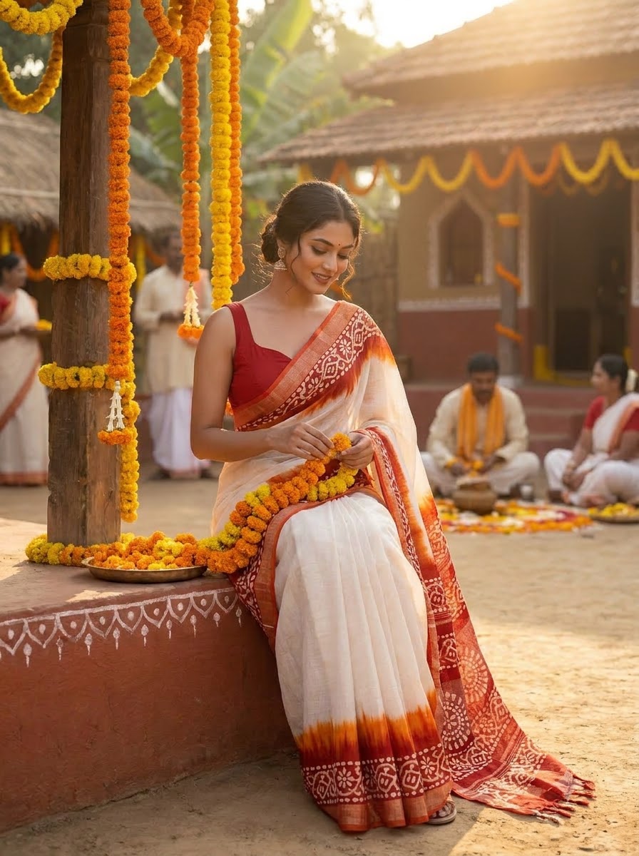 Mrinmoyee (মৃন্ময়ী) Cotton Linen Saree