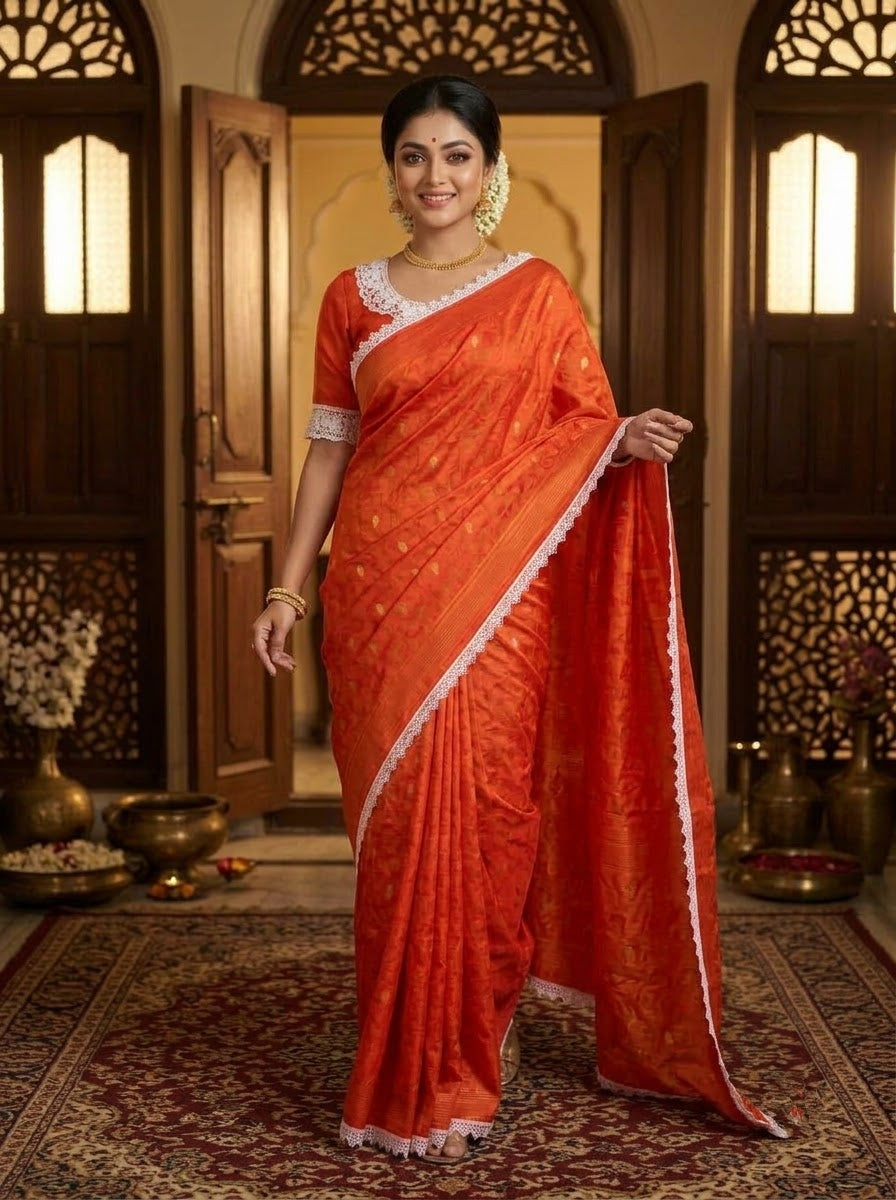 Aradhana Bengal Jamdani Saree with Blouse (Combo)