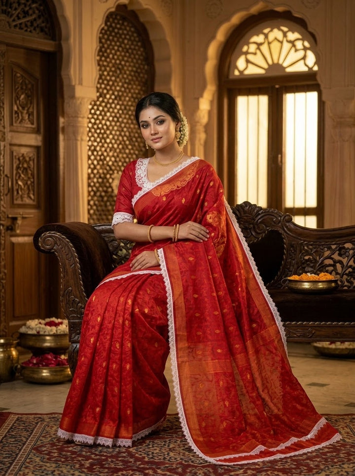 Aradhana Bengal Jamdani Saree with Blouse (Combo)