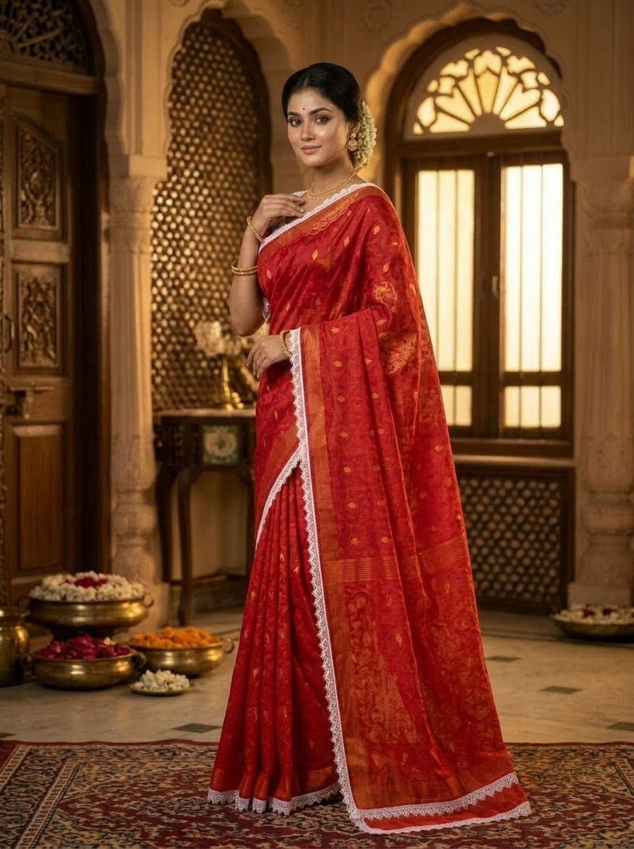 Aradhana Bengal Jamdani Saree with Blouse (Combo)