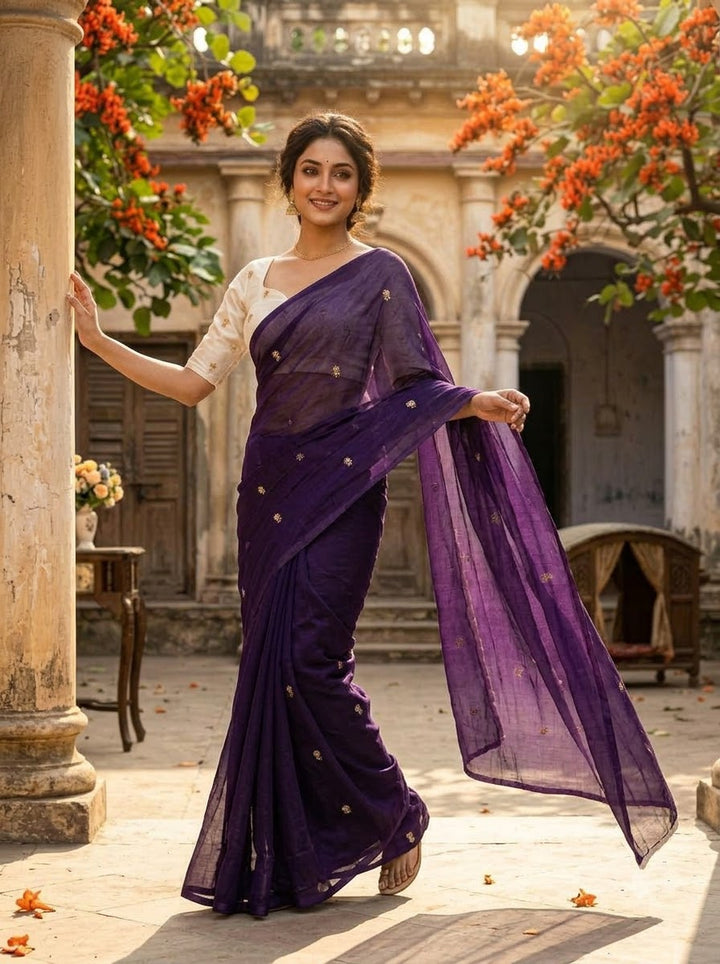 Peacebeam Satin Silk Saree