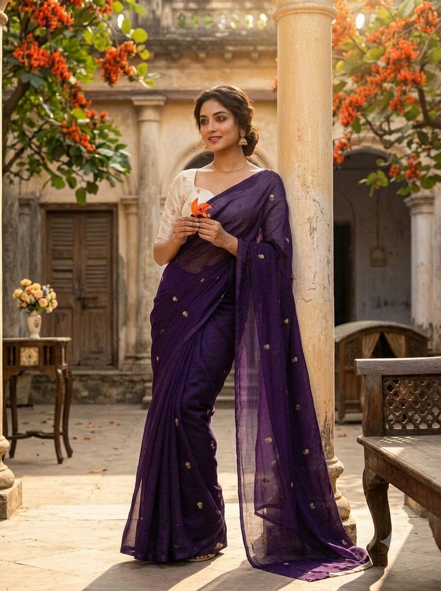 Peacebeam Satin Silk Saree