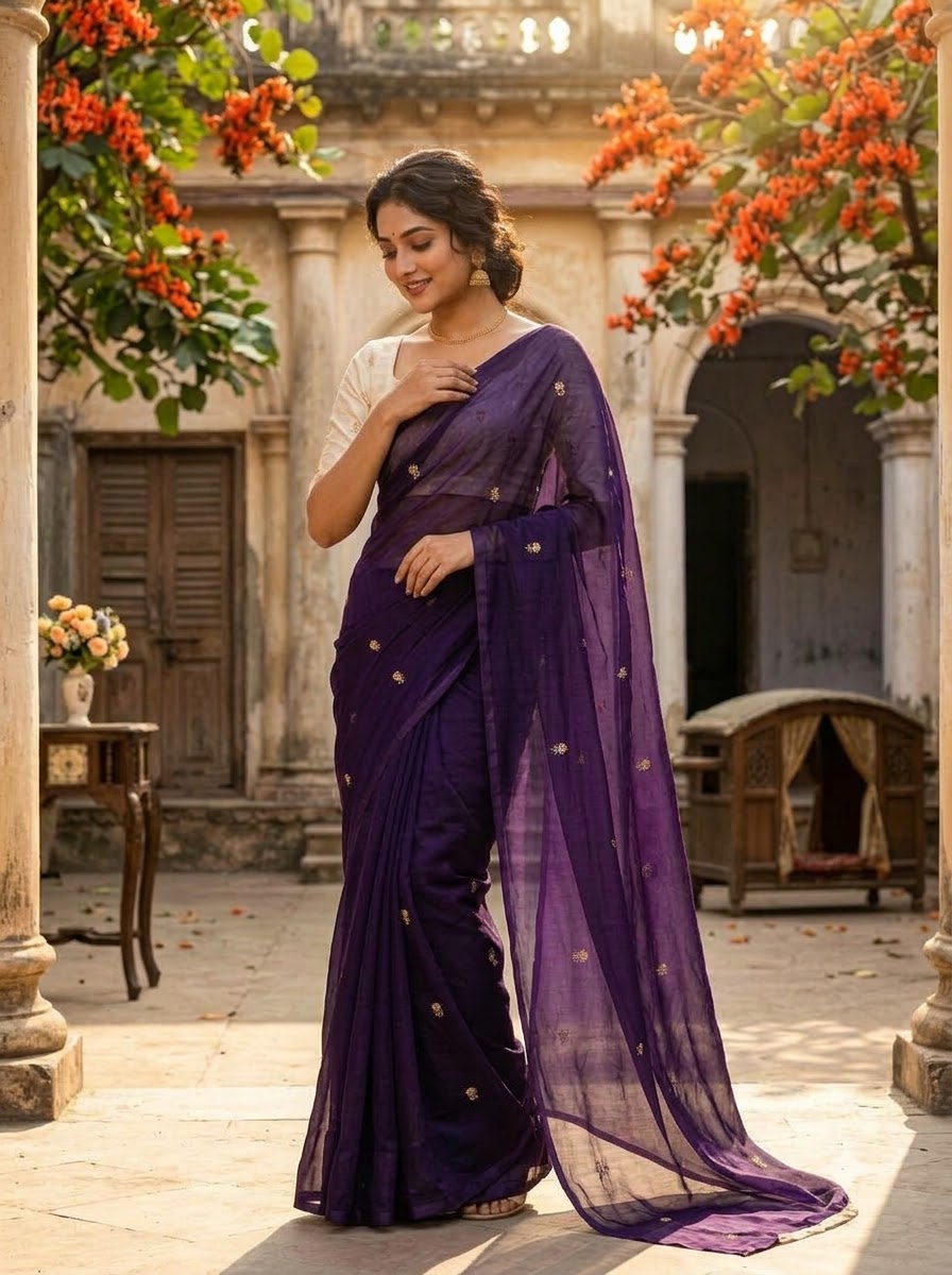 Peacebeam Satin Silk Saree