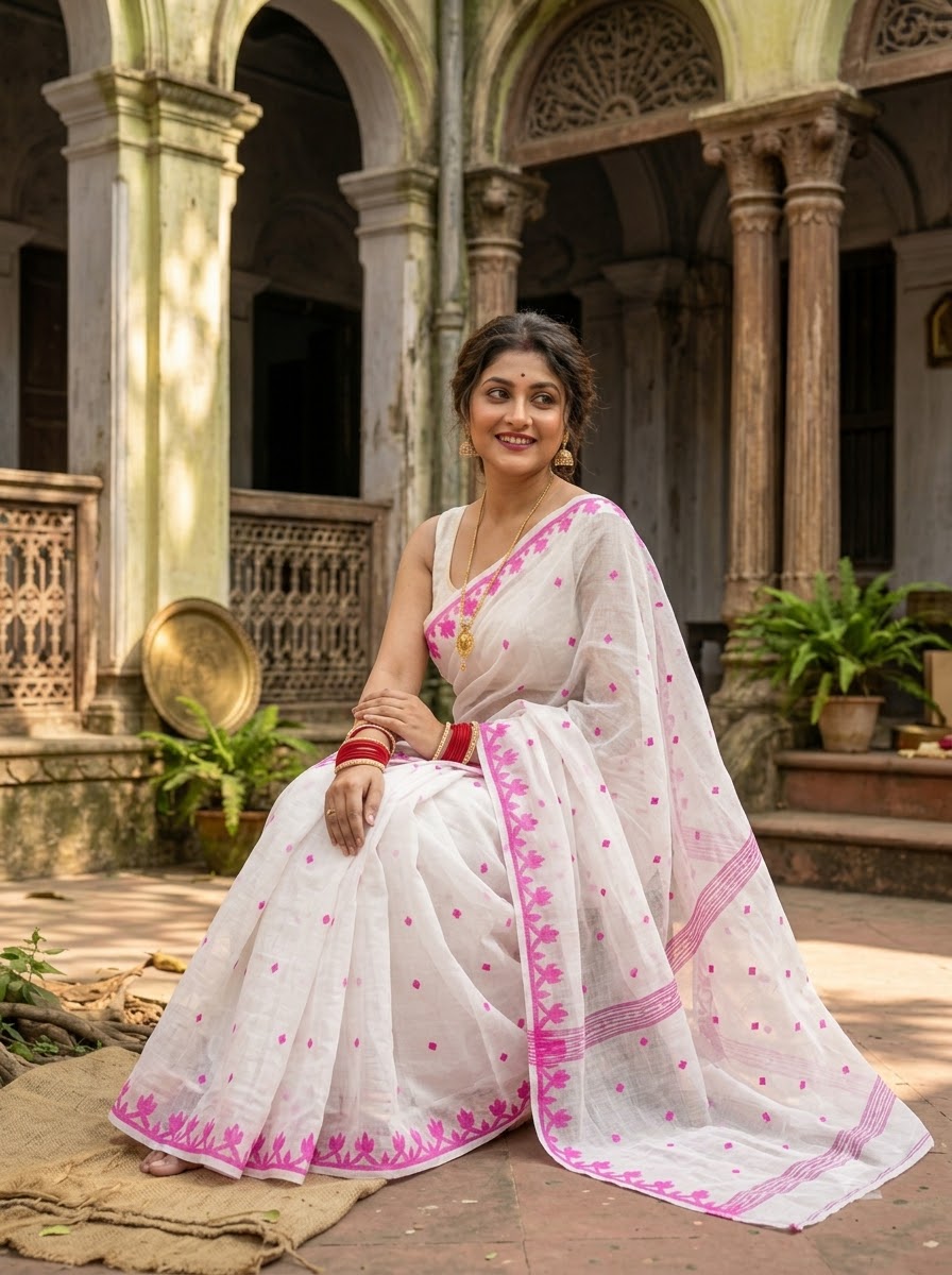 Uro Chithi Dhakai Jamdani Saree
