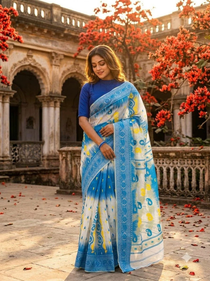 Rajonigandha Bengal Jamdani Saree