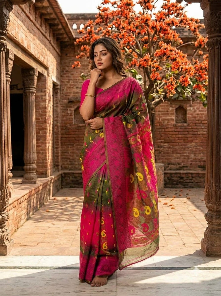 Rajonigandha Bengal Jamdani Saree