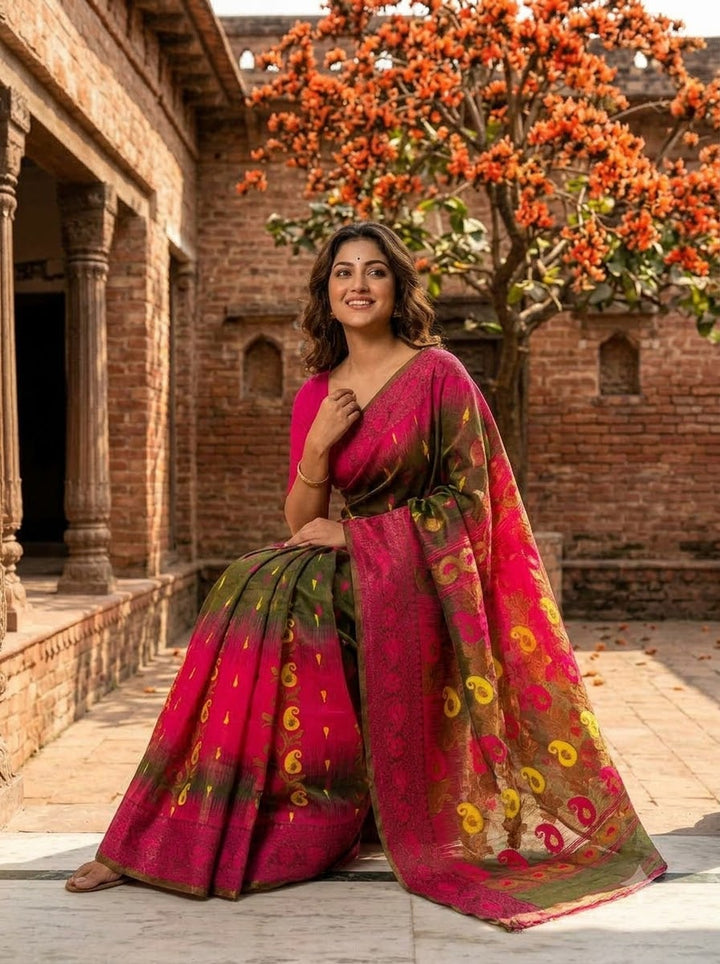 Rajonigandha Bengal Jamdani Saree