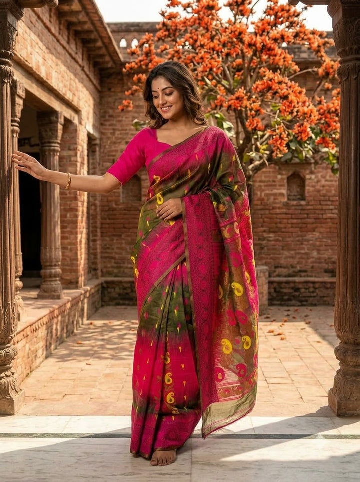 Rajonigandha Bengal Jamdani Saree