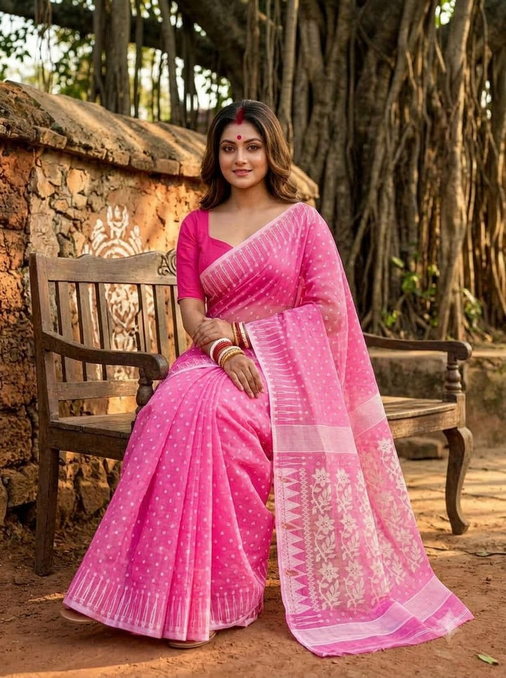 Basanti Bela Bengal Jamdani Saree