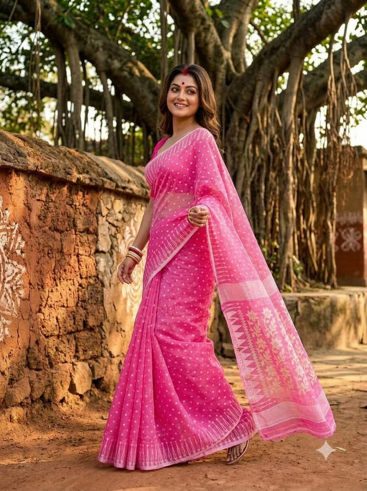Basanti Bela Bengal Jamdani Saree