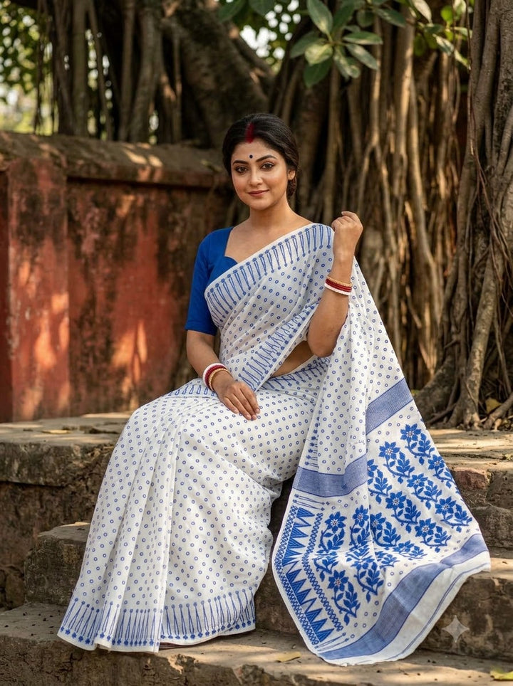 Basanti Bela Bengal Jamdani Saree
