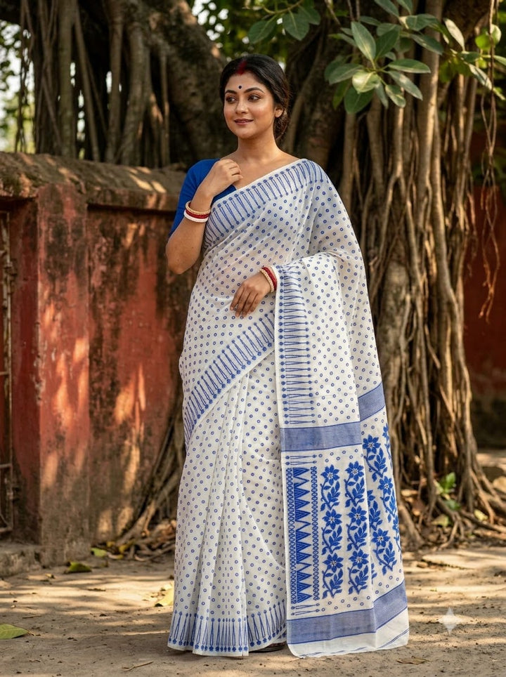 Basanti Bela Bengal Jamdani Saree
