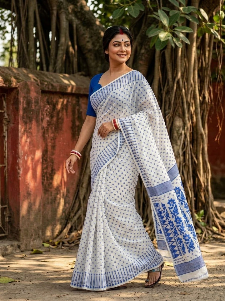 Basanti Bela Bengal Jamdani Saree