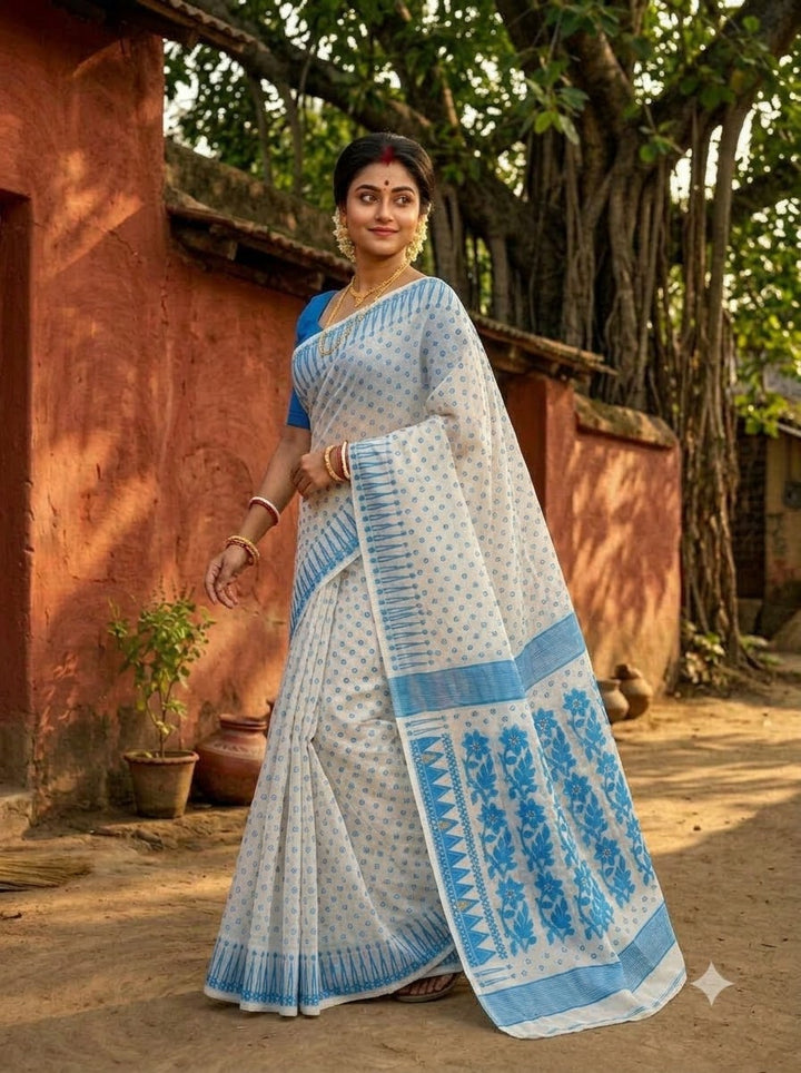 Basanti Bela Bengal Jamdani Saree