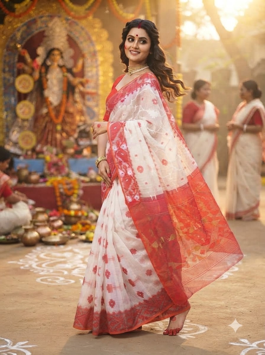 Banglar Taan- Dhakai Jamdani Saree(Pink)