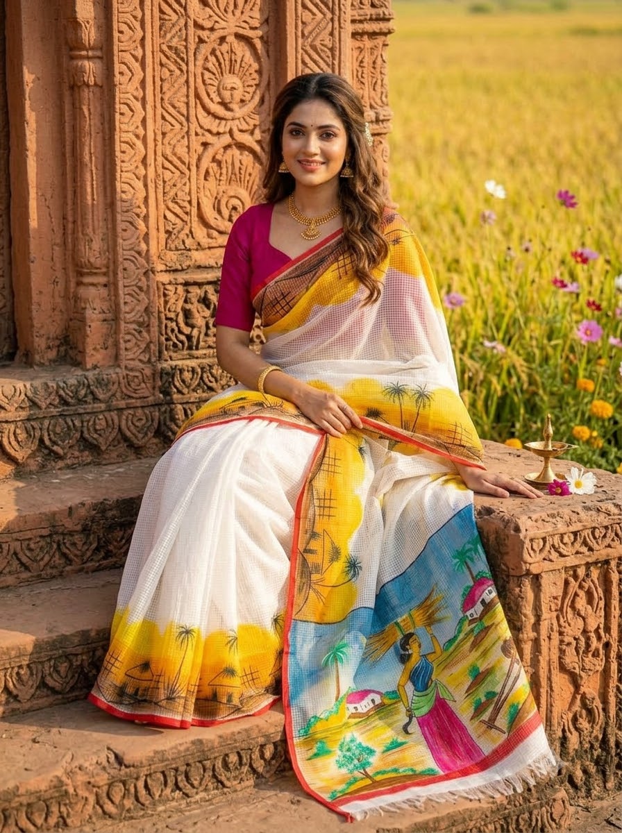 Madhumalati Hand Painted Resham Kota Saree