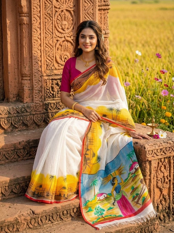 Madhumalati Hand Painted Resham Kota Saree