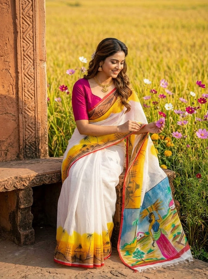 Madhumalati Hand Painted Resham Kota Saree