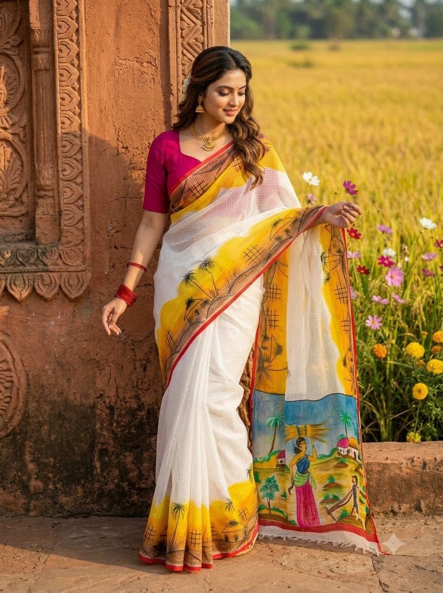 Madhumalati Hand Painted Resham Kota Saree
