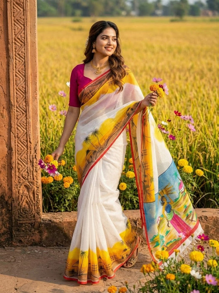 Madhumalati Hand Painted Resham Kota Saree