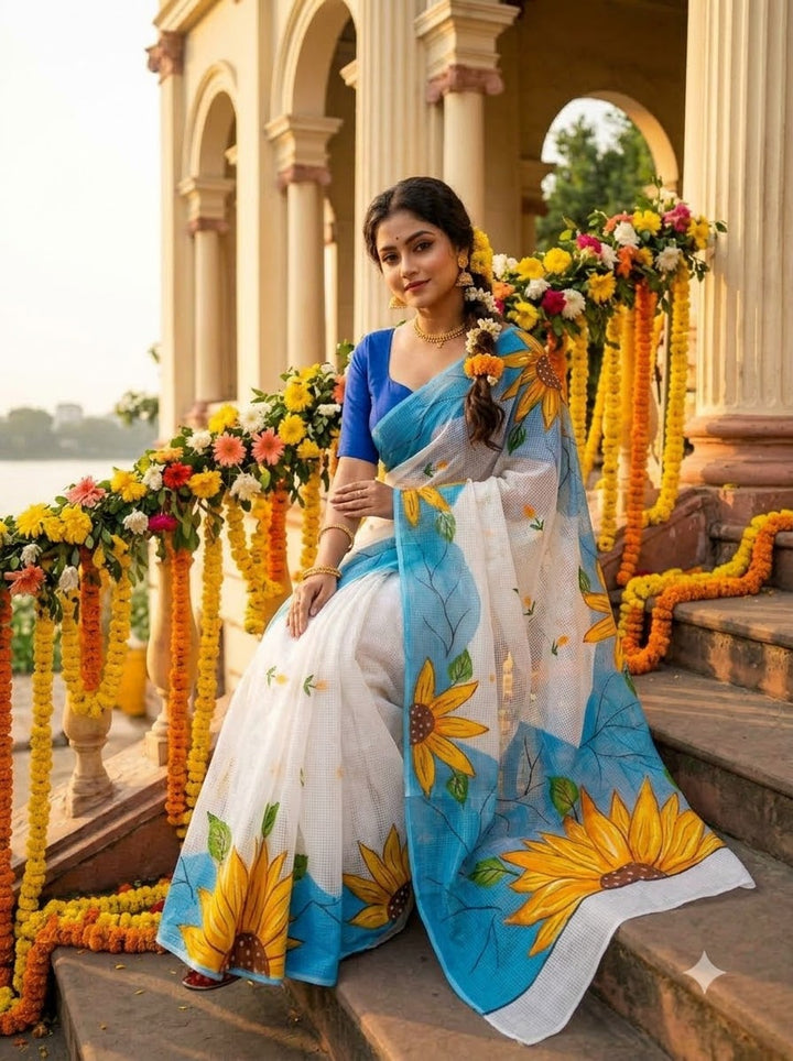 Surjomukhi Maya Hand Painted Resham Kota Saree
