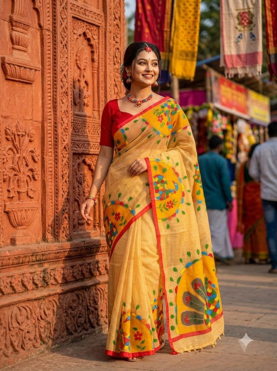 Sona Roddur Hand Painted Resham Kota Saree