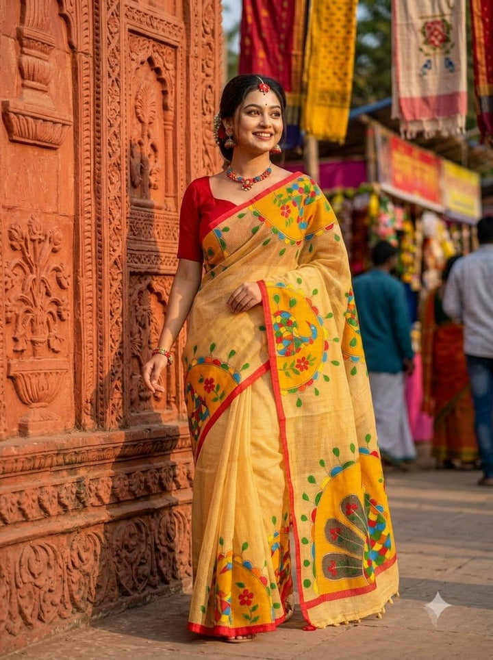 Sona Roddur Hand Painted Resham Kota Saree