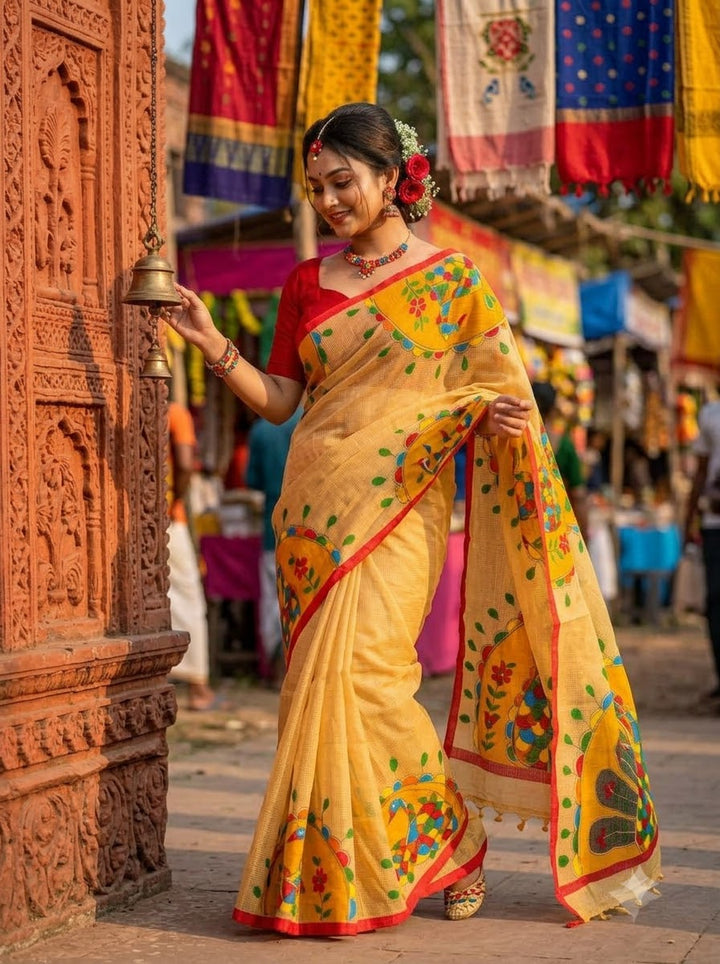 Sona Roddur Hand Painted Resham Kota Saree