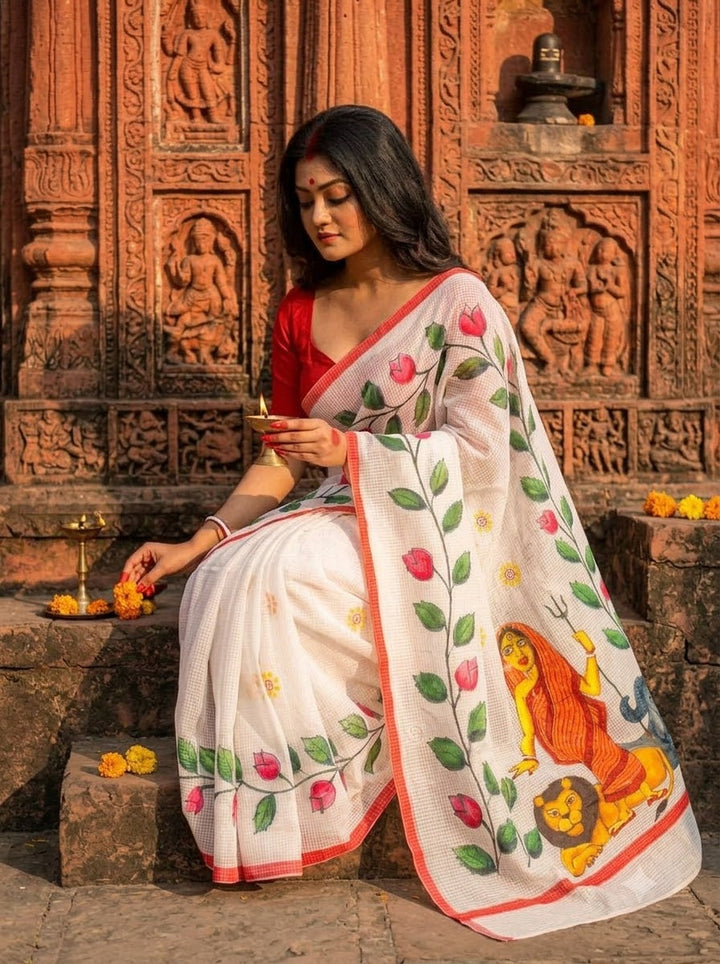Shailaputri Hand Painted Resham Kota Saree