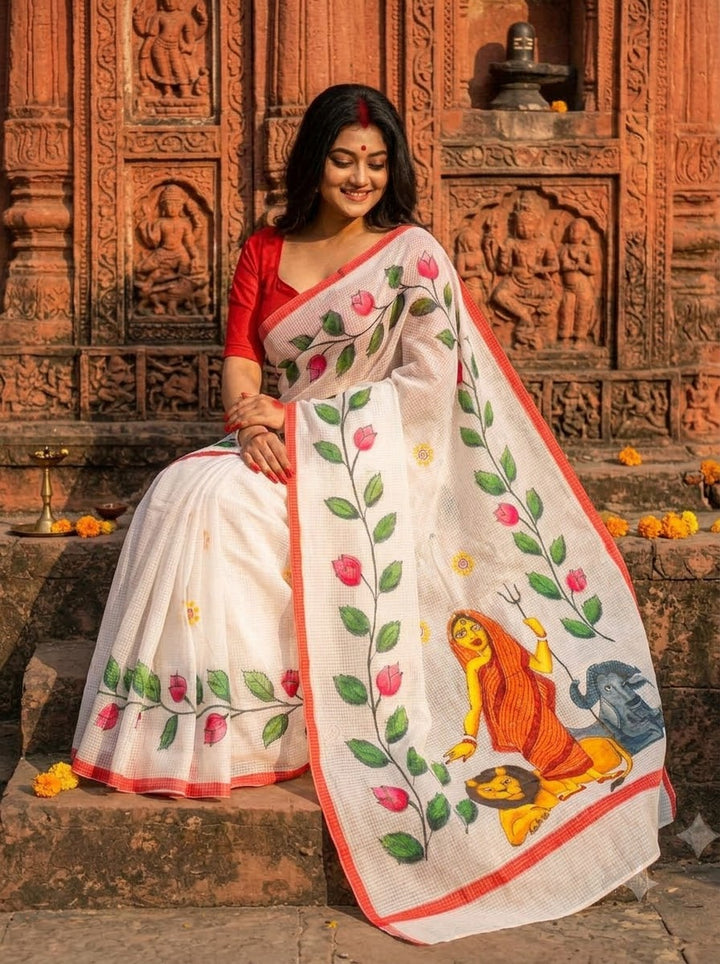 Shailaputri Hand Painted Resham Kota Saree