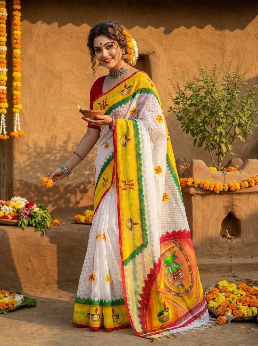 Chandika Hand Painted Resham Kota Saree
