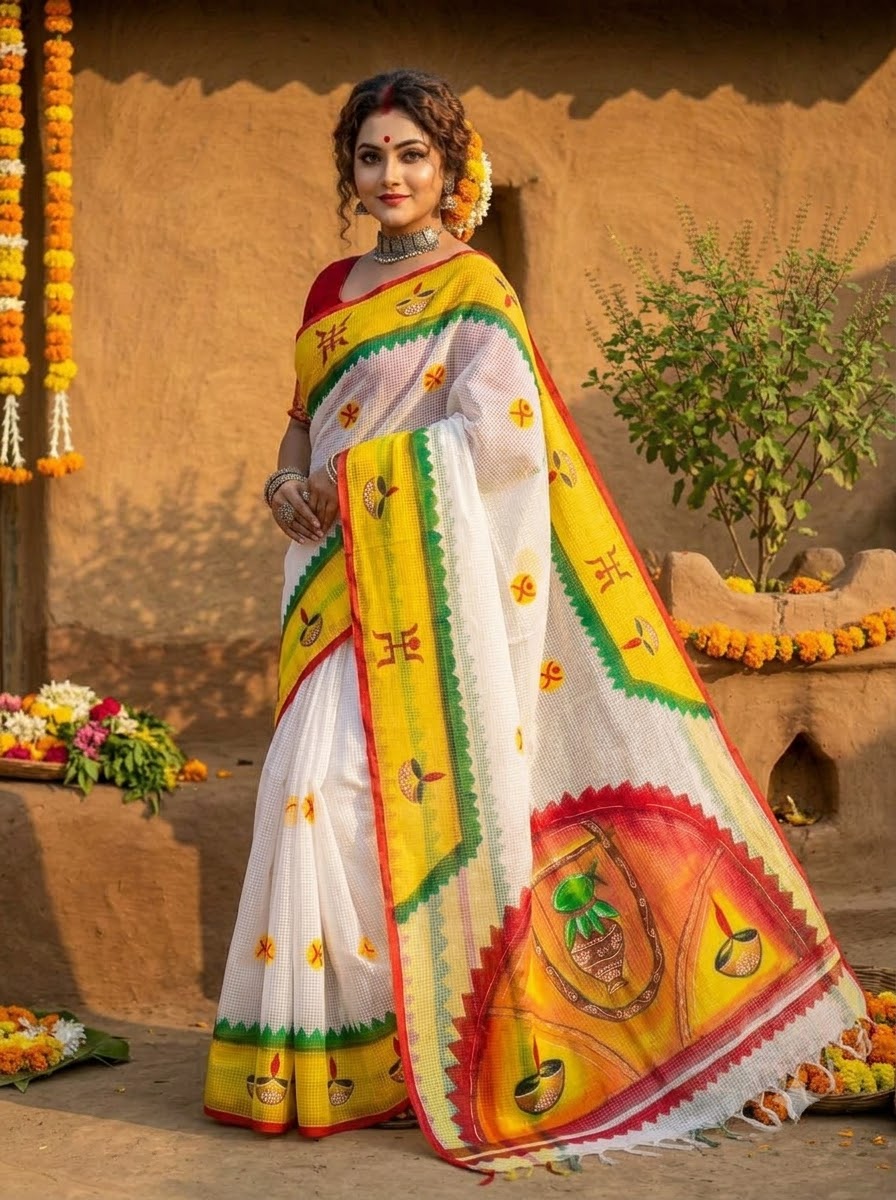Chandika Hand Painted Resham Kota Saree