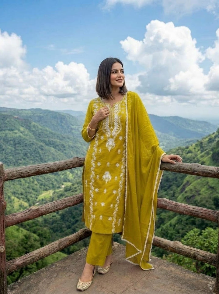 The One and Only - Chikankari Embroidered Cotton Kurti Set