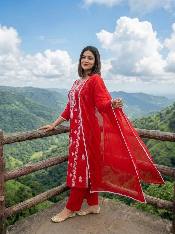 The One and Only - Chikankari Embroidered Cotton Kurti Set