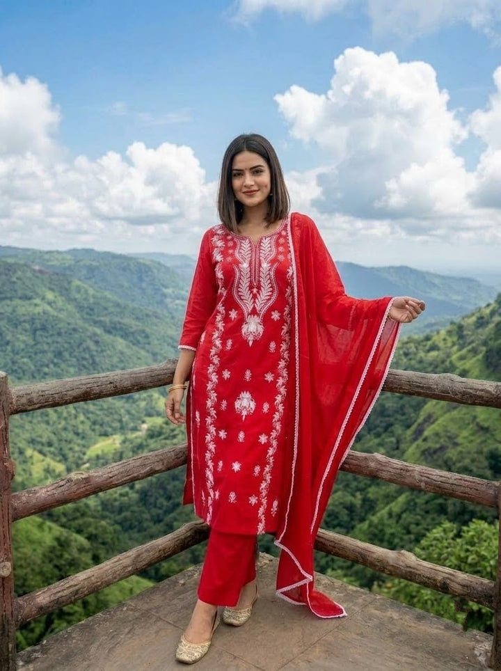 The One and Only - Chikankari Embroidered Cotton Kurti Set