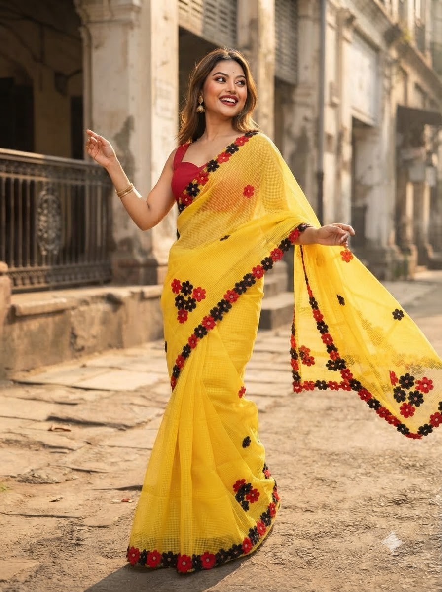Surobhilata Reshom Kota Applique Saree