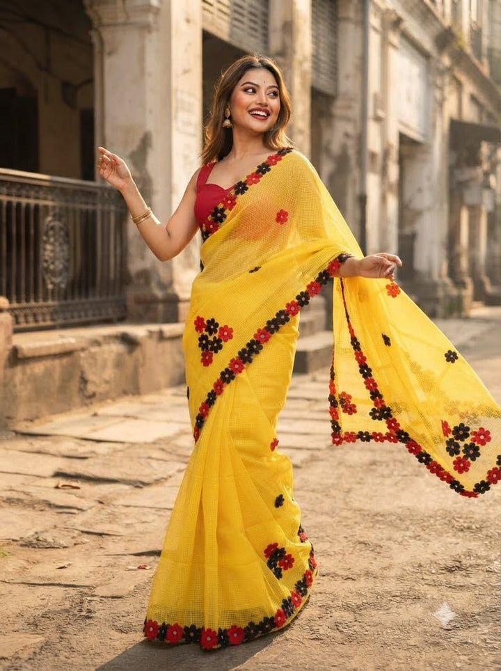 Surobhilata Reshom Kota Applique Saree