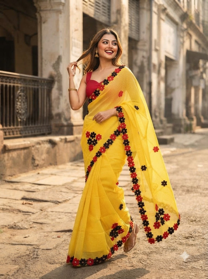 Surobhilata Reshom Kota Applique Saree