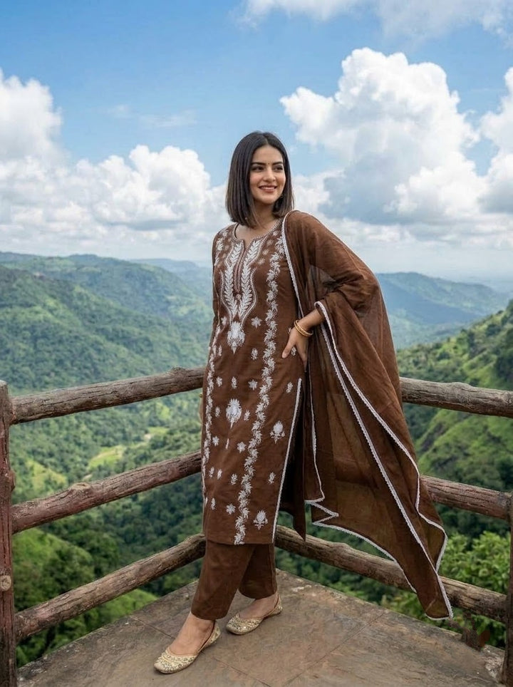 The One and Only - Chikankari Embroidered Cotton Kurti Set