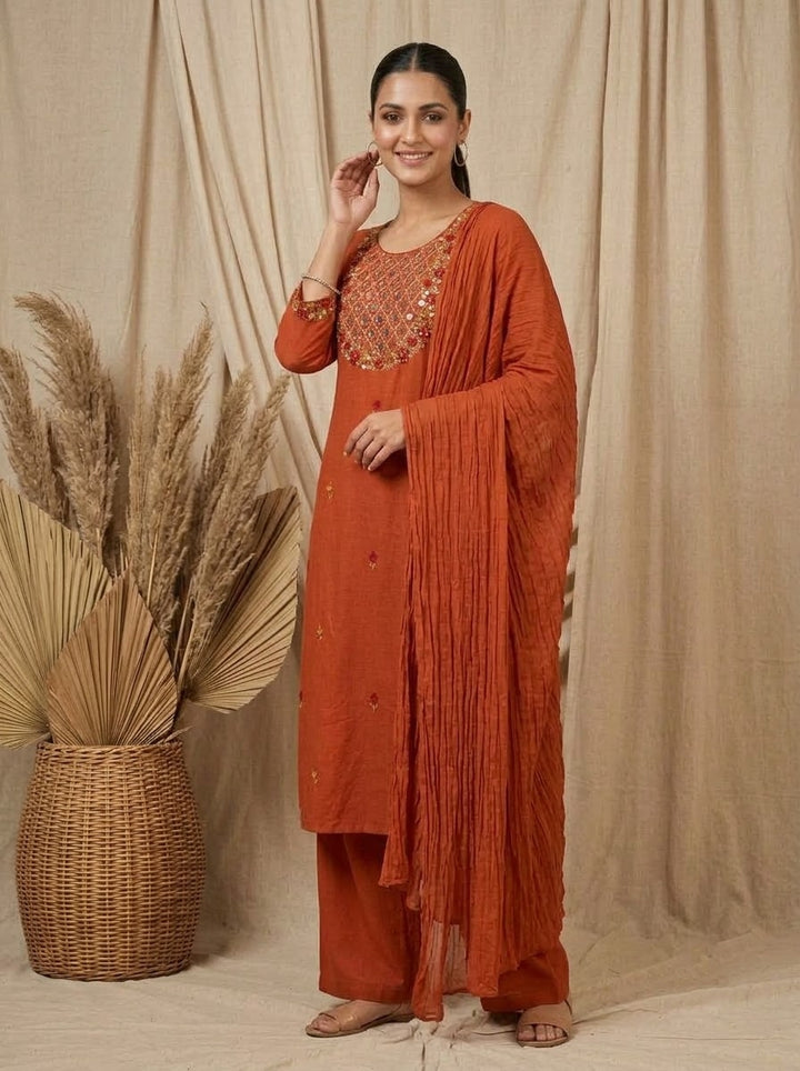 The Desi Crush Cotton Kurti Set