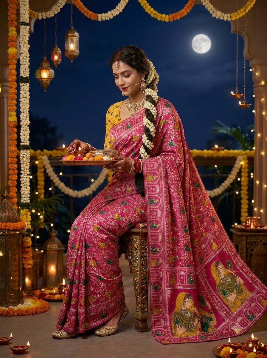 Love in Reflection - Chinnon Silk Mirrorwork Saree