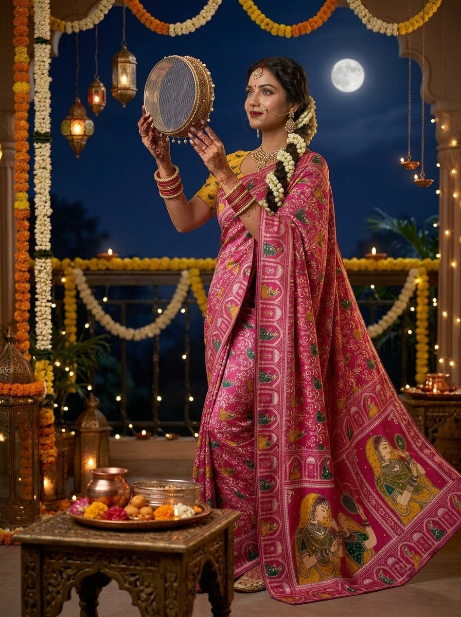 Love in Reflection - Chinnon Silk Mirrorwork Saree