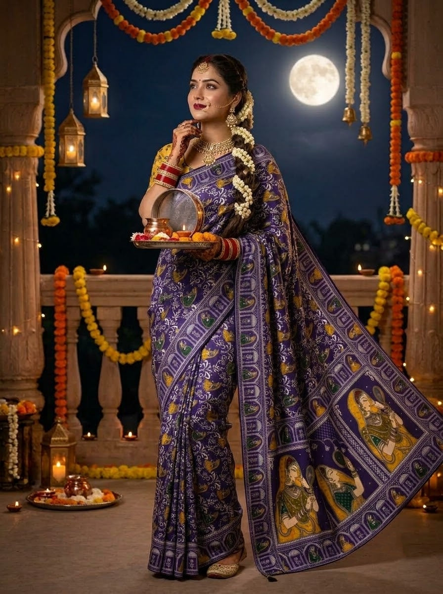 Love in Reflection - Chinnon Silk Mirrorwork Saree